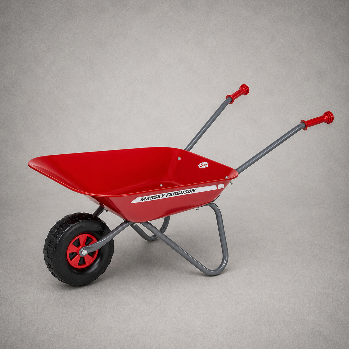 Massey Ferguson Kids Wheelbarrow – Red Metal with Rubber Grips | X993070611200