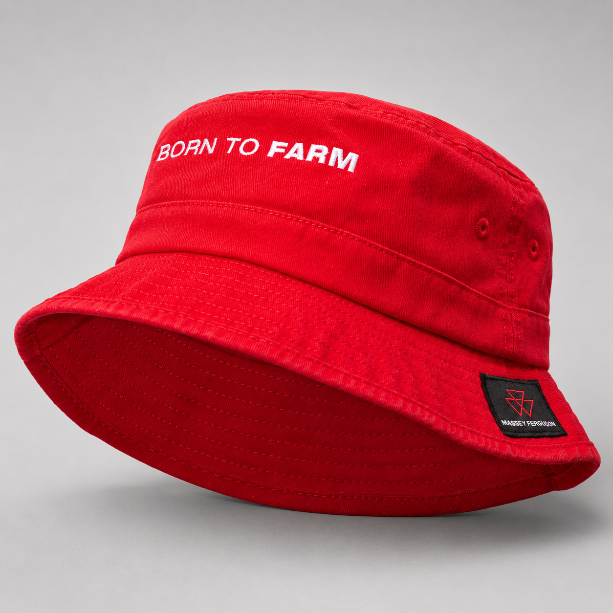 Massey Ferguson Kids' Red Bucket Hat – "Born to Farm" Cotton Twill | X993232202000