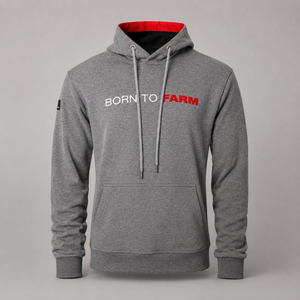 Massey Ferguson Grey Unisex Hoodie – Born to Farm Slogan | X993322218