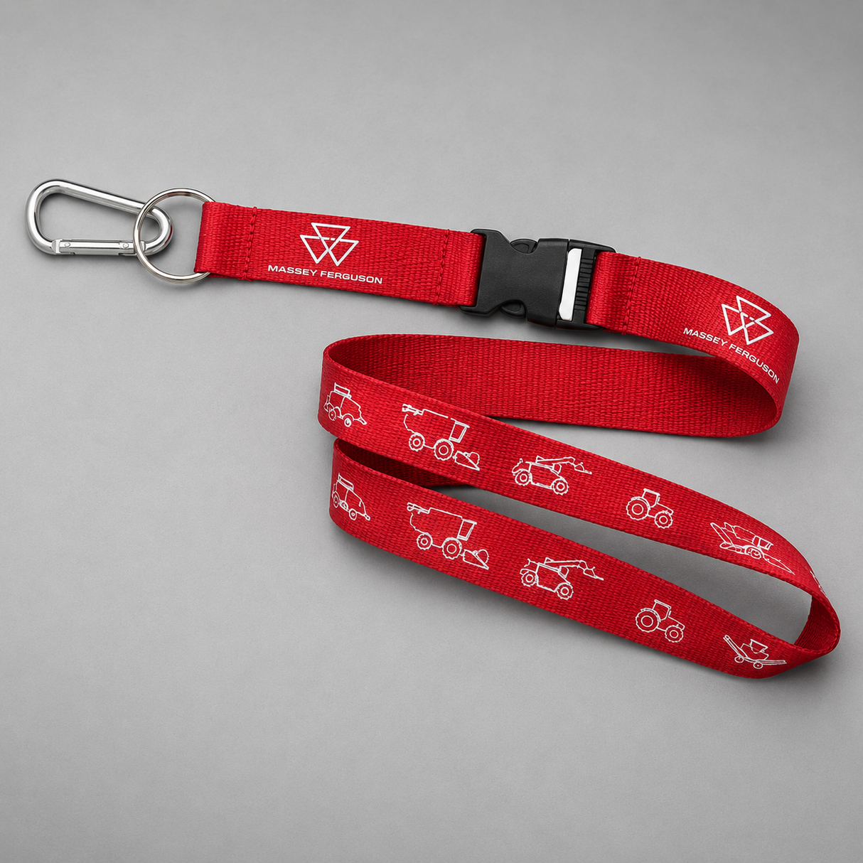 Massey Ferguson Lanyard – Durable Cotton with Metal Key Ring & Carabiner | X993382203000