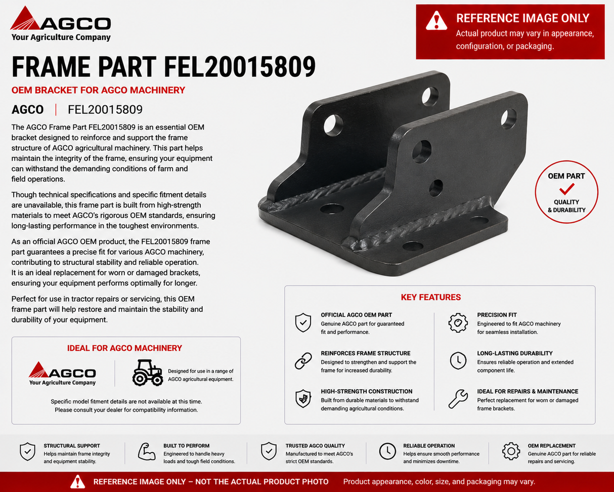 AGCO Frame Part FEL20015809 OEM Bracket for AGCO Machinery