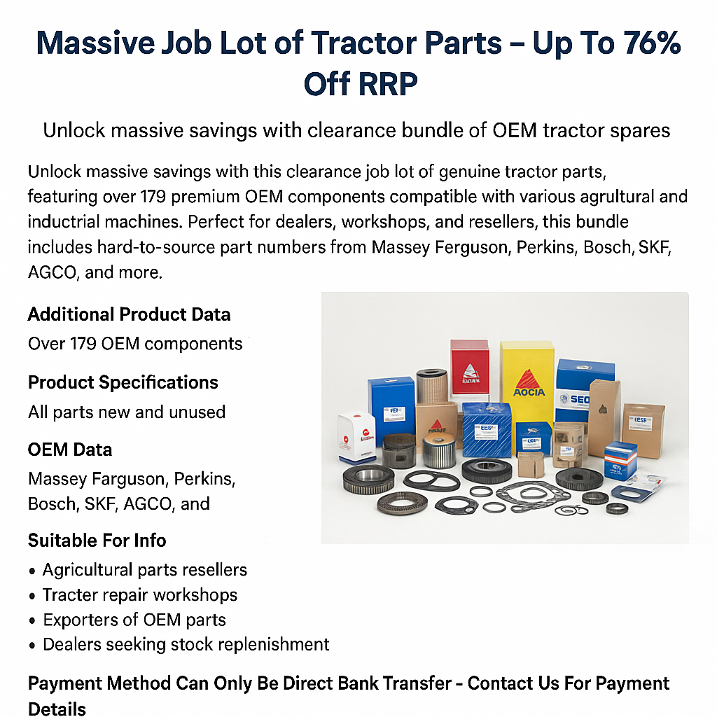 Massive Job Lot OEM Tractor Parts Bundle | 179+ Items | 76% Off RRP