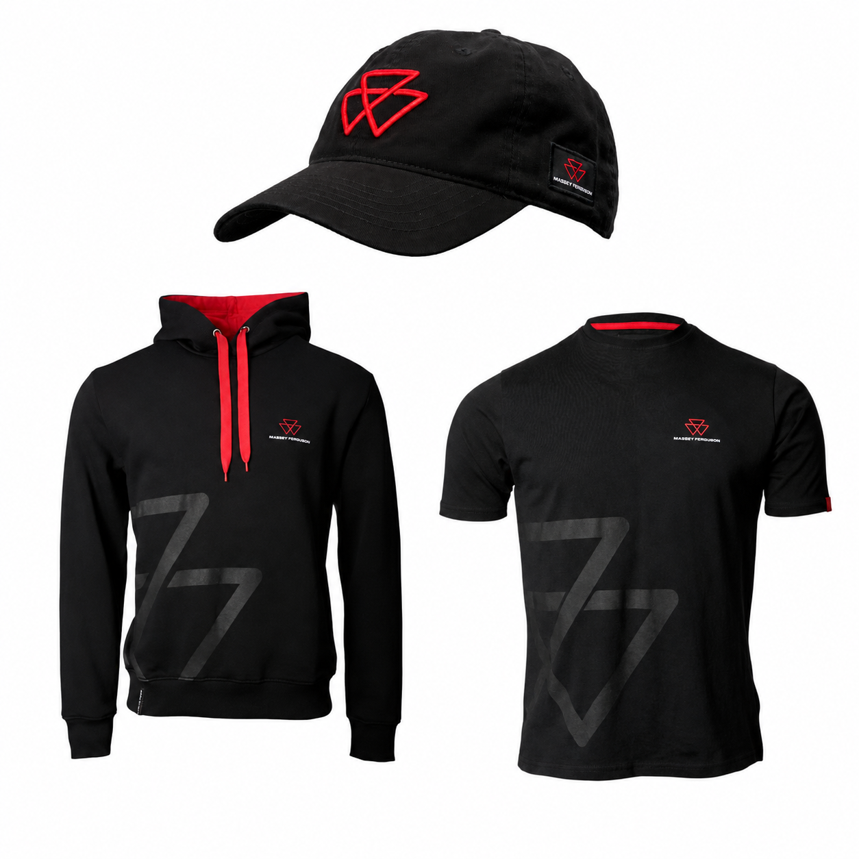 Massey Ferguson Premium Apparel Bundle Black | Hoodie, Tee & Cap