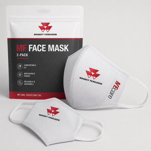 Massey Ferguson MF Face Mask Pack of 2 White X993432001000