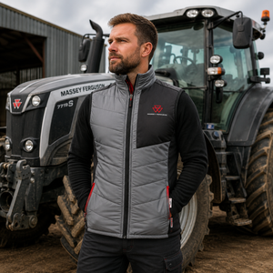 Massey Ferguson Men’s Quilted Gilet – Grey & Black | X993312209
