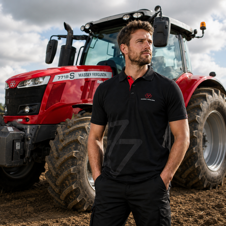 Massey Ferguson Men's Black Polo Shirt – Classic & Stylish | X993442215
