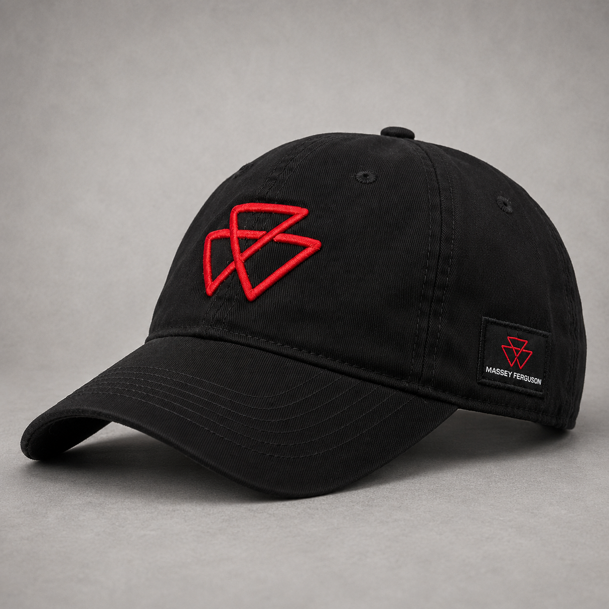 Massey Ferguson Black Cap with 3D Red Logo – Adjustable Fit | X993232203000