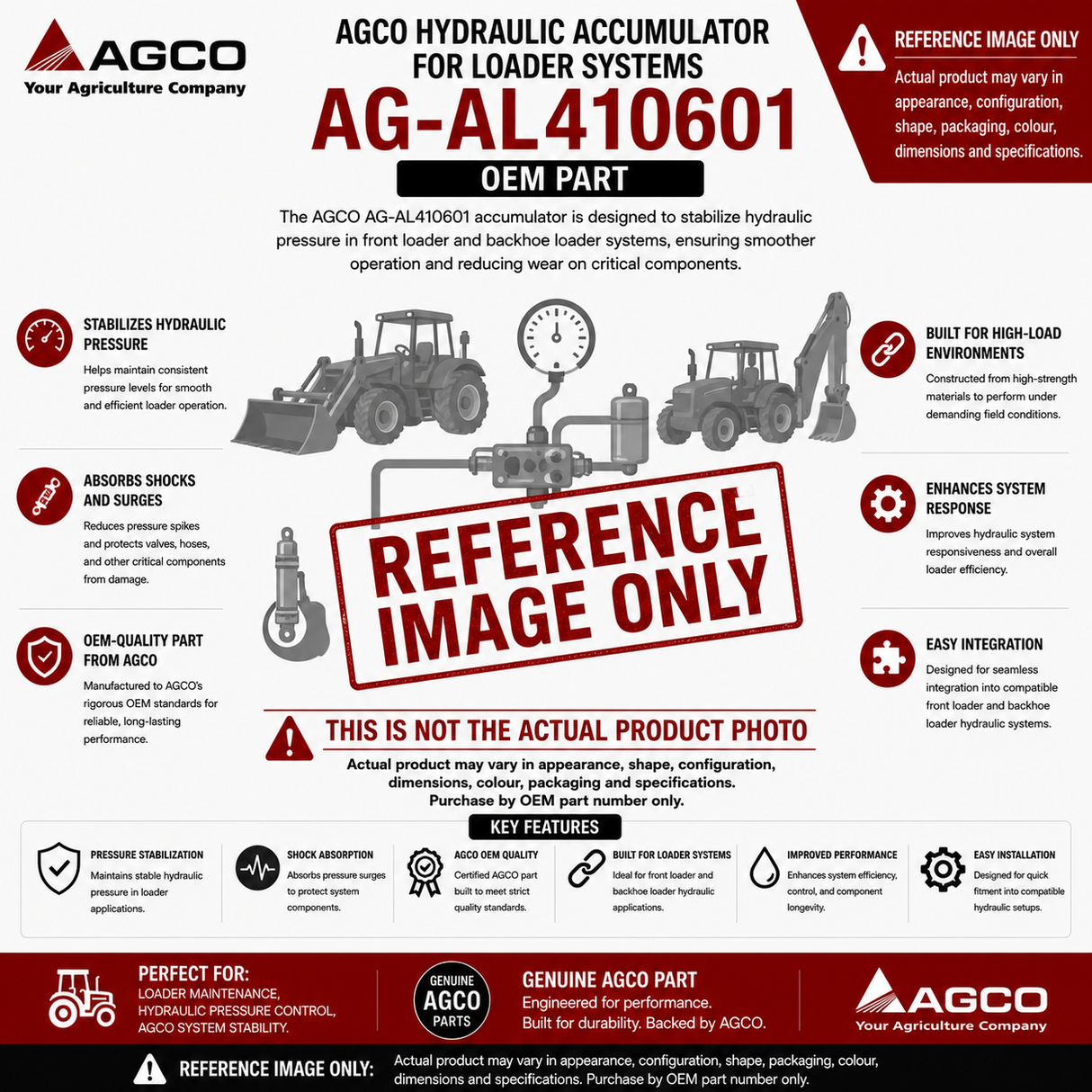 AGCO Hydraulic Accumulator for Loader Systems | AG-AL410601