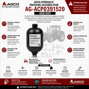 AGCO Hydraulic Pressure Accumulator | AG-ACP0391520