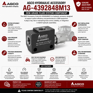 AGCO Hydraulic Accessory AG-4392848M13 | OEM-Grade Fluid System Component