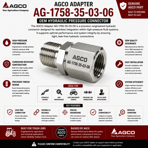AGCO Adapter AG-1758-35-03-06 | OEM Hydraulic Pressure Connector