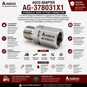 AGCO Adapter AG-378031X1 | Hydraulic Hose Fitting Connector