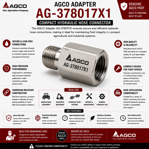 AGCO Adapter AG-378017X1 | Compact Hydraulic Hose Connector