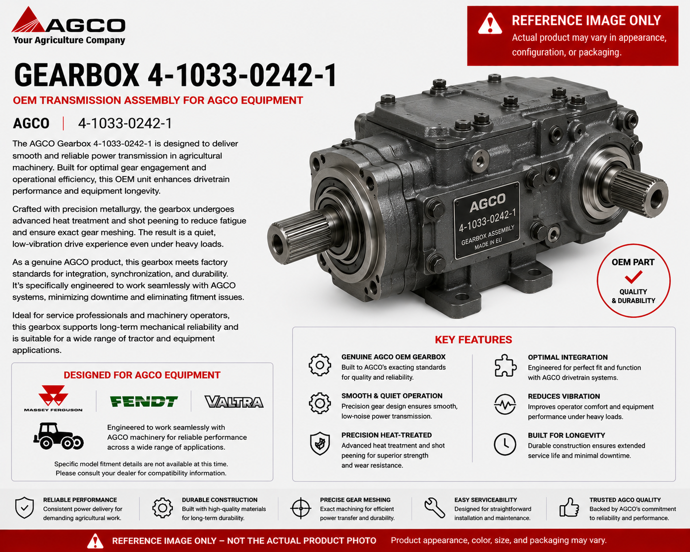 *STOCK CLEARANCE* - AGCO Gearbox 4-1033-0242-1 | OEM Transmission Assembly for AGCO Equipment