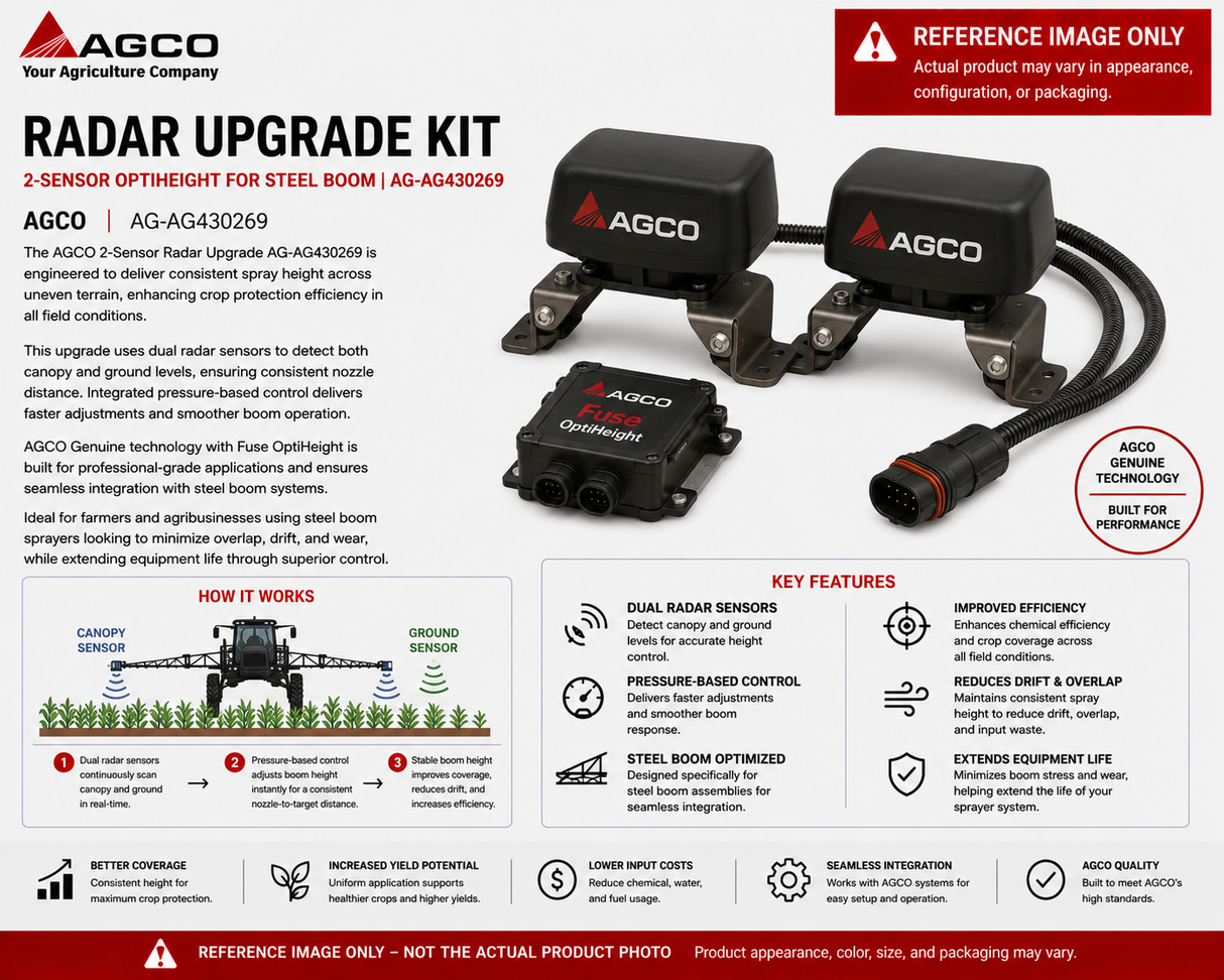 AGCO Radar Upgrade Kit | 2-Sensor OptiHeight for Steel Boom | AG‑AG430269