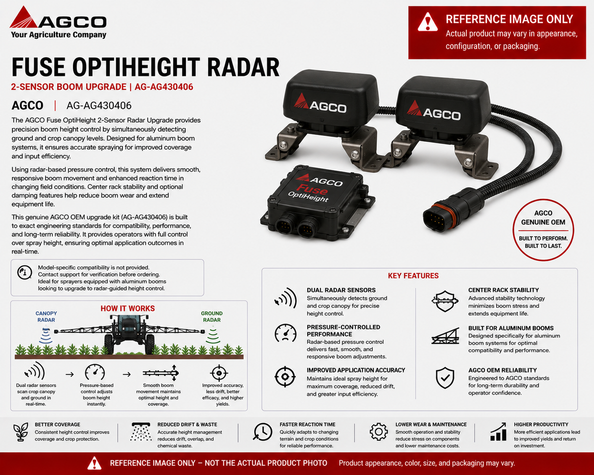 AGCO Fuse OptiHeight Radar | 2-Sensor Boom Upgrade | AG-AG430406