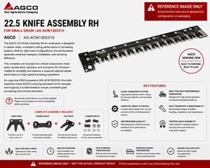 AGCO 22.5 Knife Assembly RH | Small Grain | AG-ACW1302310