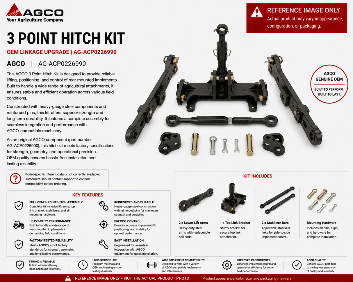 AGCO 3 Point Hitch Kit | OEM Linkage Upgrade | AG-ACP0226990