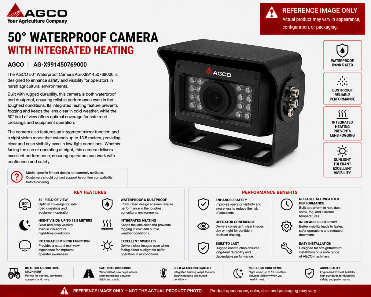 AGCO 50° Waterproof Camera with Integrated Heating | AG-X991450769000