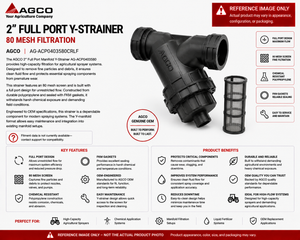 AGCO 2" Full Port Y-Strainer | 80 Mesh Filtration | AG-ACP0403580