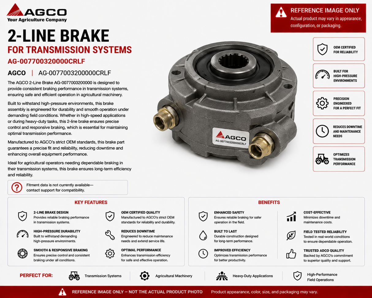 AGCO 2-Line Brake for Transmission Systems | AG-0077003200000