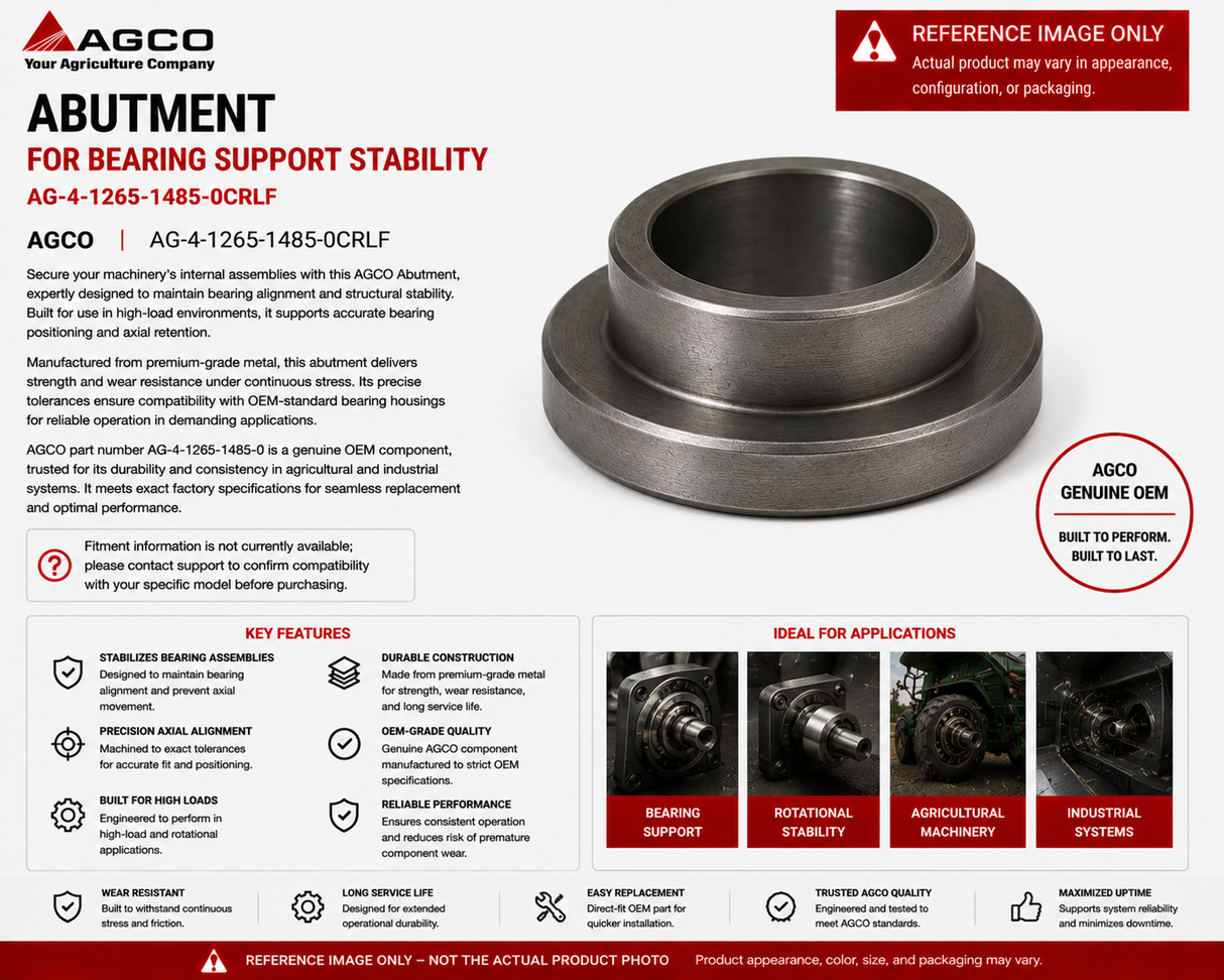 AGCO Abutment for Bearing Support Stability | AG-4-1265-1485-0