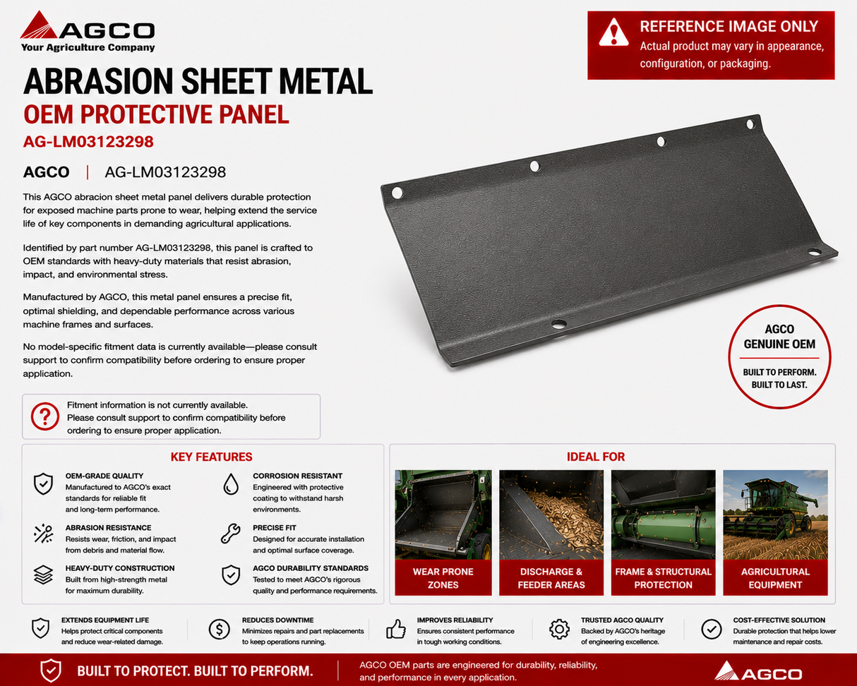 AGCO Abrasion Sheet Metal AG-LM03123298 | OEM Protective Panel
