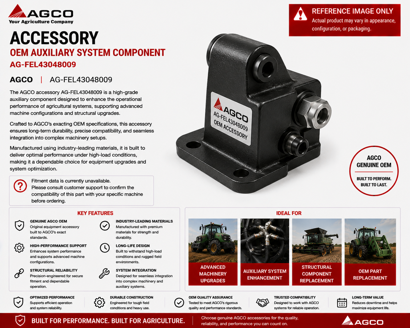 AGCO Accessory AG-FEL43048009 | OEM Auxiliary System Component