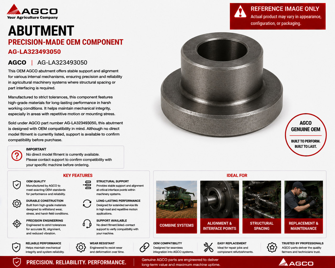 AGCO Abutment AG-LA323493050 – Precision-Made OEM Component