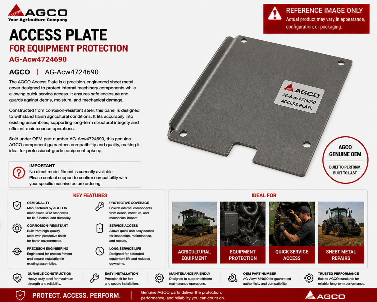 AGCO Access Plate for Equipment Protection | AG-Acw4724690 OEM Panel