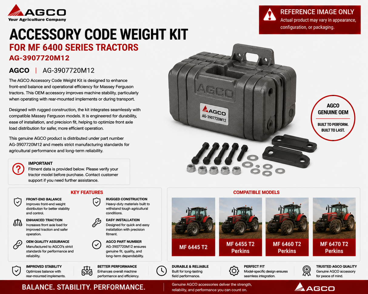 AGCO Accessory Code Weight Kit | AG-3907720M12 for MF 6400 Series