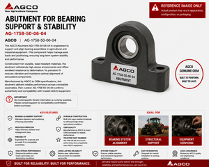 AGCO Abutment for Bearing Support & Stability | AG-1758-50-06-04