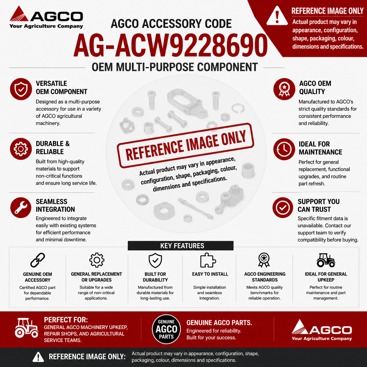 AGCO AG‑ACW9228690 Accessory Code – OEM Multi-Purpose Component