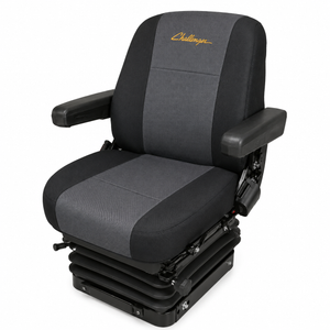 Gray and black adjustable seat with 'Challenger' branding on a white background