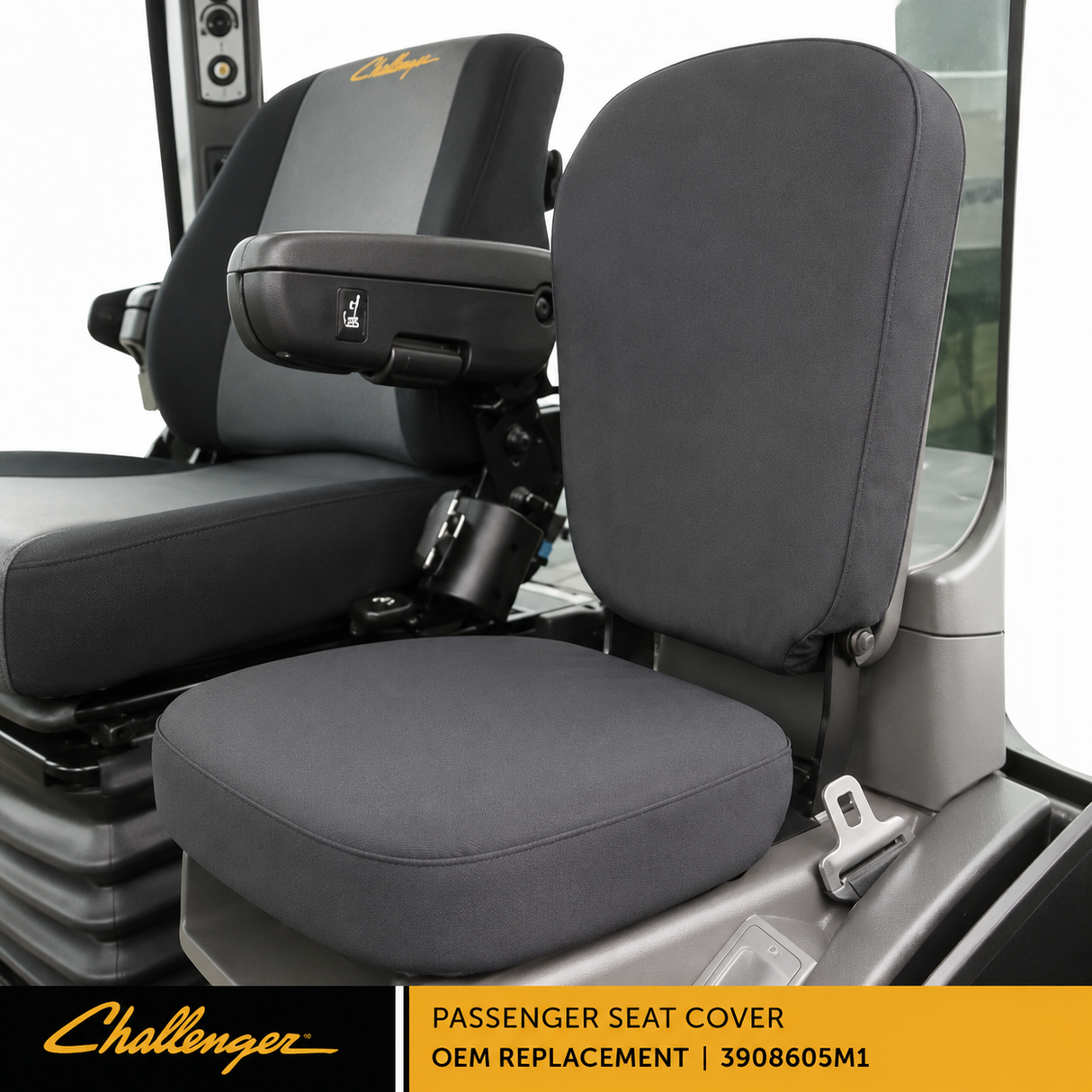 Challenger Passenger Seat Cover OEM Replacement for Tractors | 3908605M1