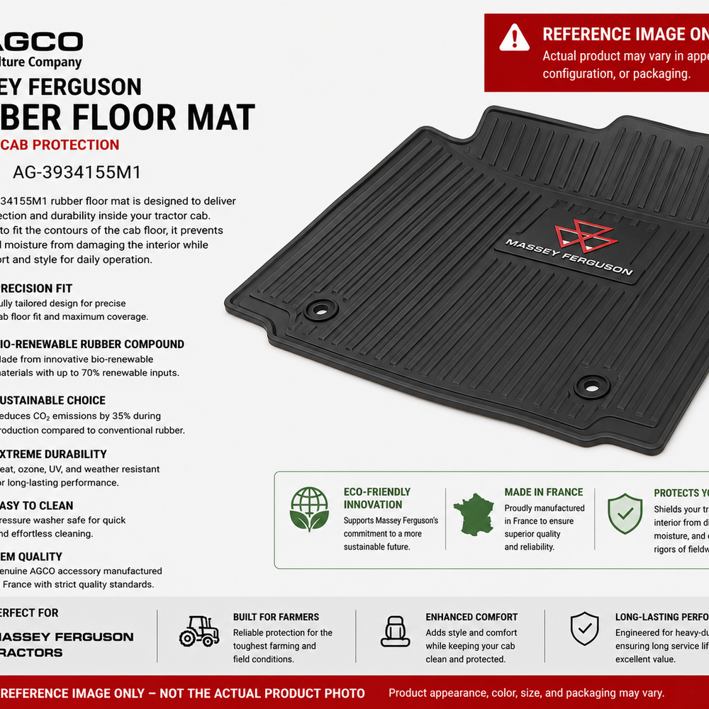 AGCO Massey Ferguson Rubber Floor Mat Durable Cab Protection | AG-3934155M1