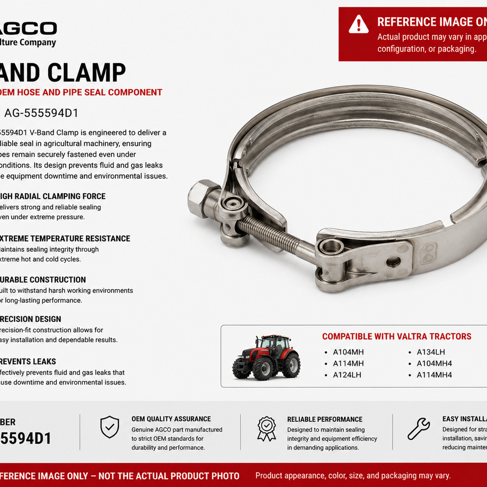 AGCO V-Band Clamp Durable OEM Hose and Pipe Seal Component | AG-555594D1