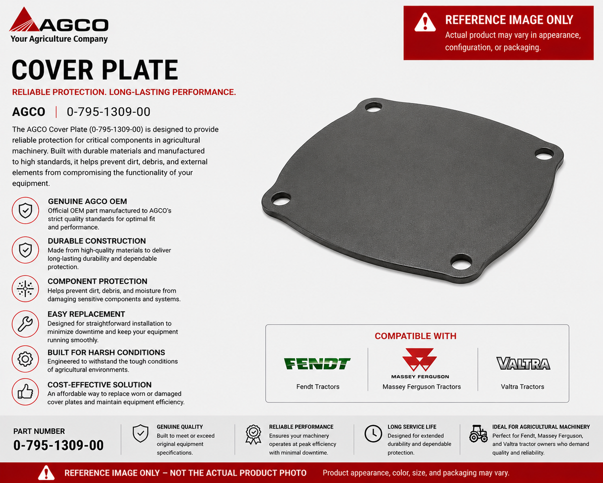 *STOCK CLEARANCE* - Cover Plate 0-795-1309-00, Genuine AGCO OEM for Fendt, Massey Ferguson