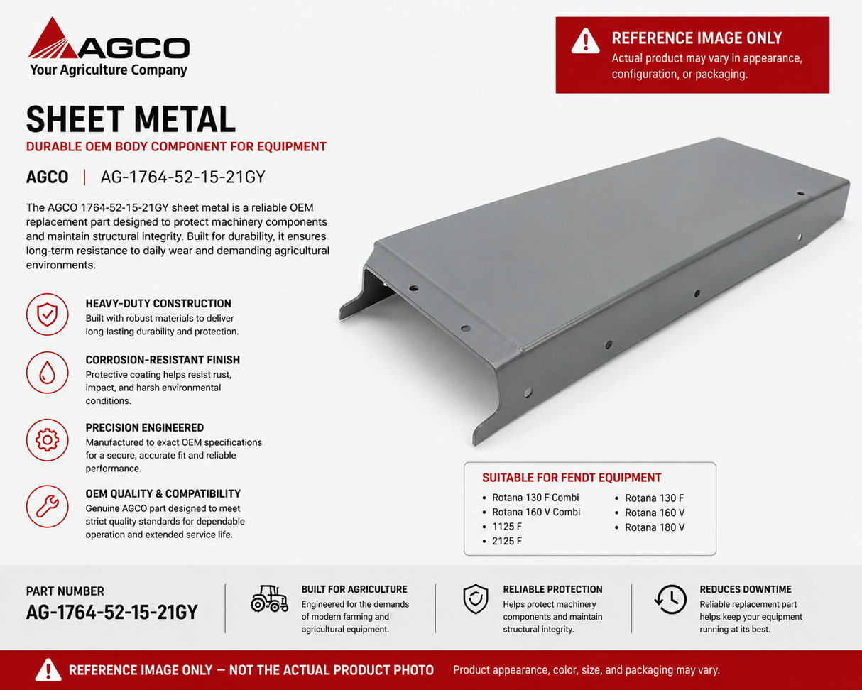 AGCO Sheet Metal Durable OEM Body Component for Equipment | AG-1764-52-15-21GY