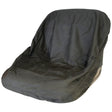 A black, waterproof Compact Tractor Seat Cover by Sparex (Sparex Part No. S.71720) placed on a compact tractor seat.