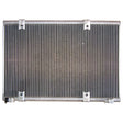 The Sparex Condenser - S.106687 is a rectangular metal radiator featuring thin vertical fins, designed for versatile installations and equipped with four mounting brackets at the edges. For more information, please refer to the manufacturer’s details.