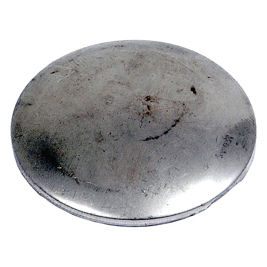 A dished, round metal object made from mild steel, with a slightly tarnished surface, identified as the Core Plug - 1 5/8'' (Dished Type - Mild Steel) by Sparex (Part No. S.19176).