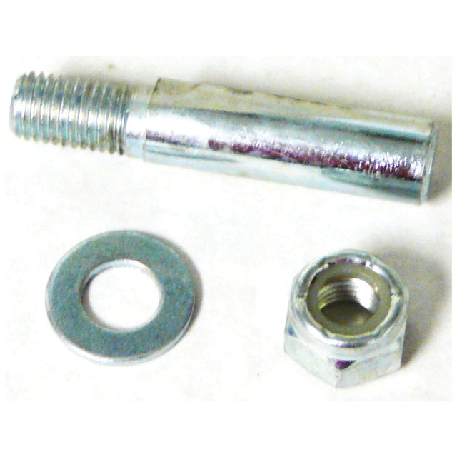 A Cotter Pin, Nut, and Washer from Sparex (Part No. S.43068), often used in a Sparex Massey Ferguson assembly, are placed on a white surface.