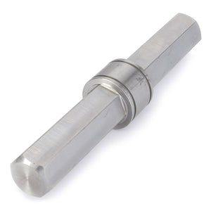 The Joint Shaft, Drapper Band - D28251565 from AGCO is a shiny metal hex adapter featuring a cylindrical bearing in the middle and hexagonal ends. Designed for maximum uptime, trust this AGCO Parts Genuine product to avoid expensive repairs.