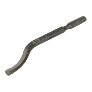 Sealey Blade for DB02 - DB02B: a curved high-speed steel (HSS) cutting blade with a cylindrical shank designed for lathe use.