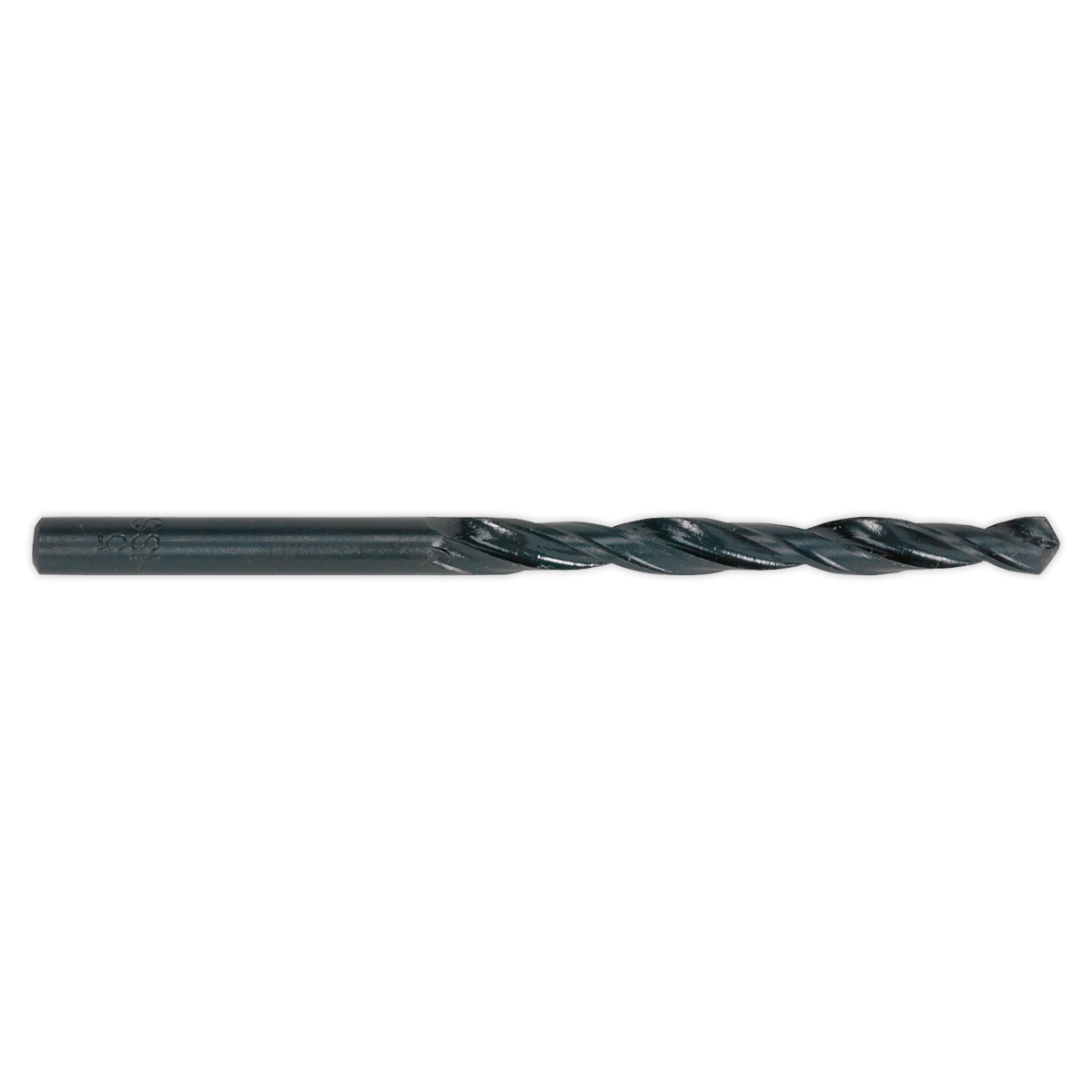 The Sealey HSS Roll Forged Drill Bit Ø5.5mm Pack of 10 - DB055RF includes metal drill bits with a spiral design for precise drilling, featuring an HSS Roll forged construction and a 118° point tip to ensure accuracy and clog-free swarf clearance during use.