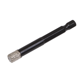 The Sealey Diamond Drill Bit Hex Ø8mm (DBD8H) is a vacuum-brazed drill bit designed for precision drilling in hard materials like porcelain tiles.