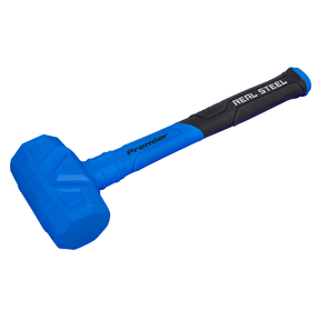 Blue and black Dead Blow Hammer 2.8lb - DBH02 by Sealey, featuring a soft grip handle designed for controlled and effective blows.