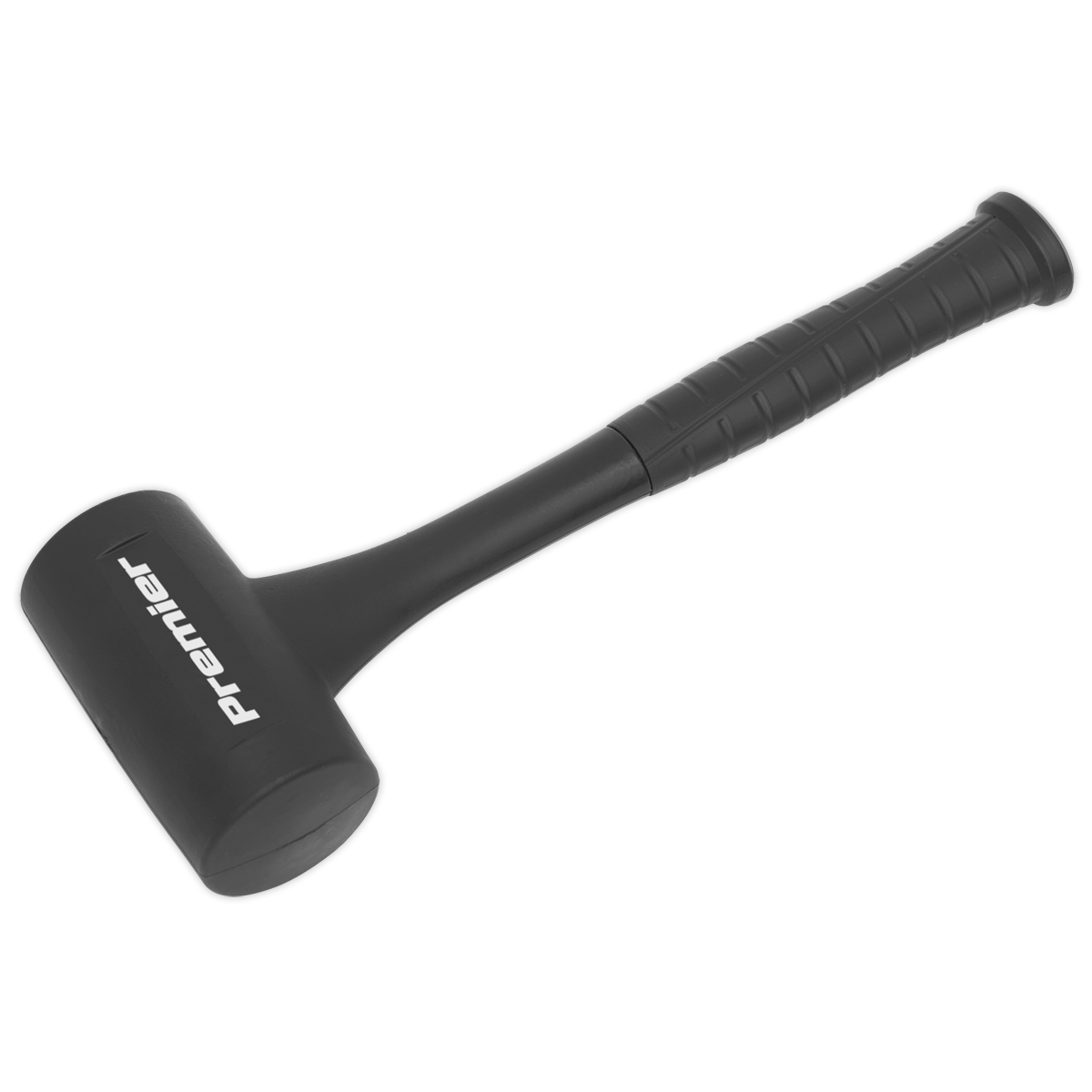 A Sealey Dead Blow Hammer 2.2lb - DBH1000 constructed from durable nitrile rubber, with a grip handle and the text "Premier Hand Tools" printed on the black head.