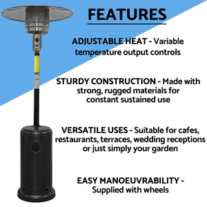 Sealey | Dellonda Outdoor Garden Gas Patio Heater 13kW Commercial & Domestic Use, Black - DG1